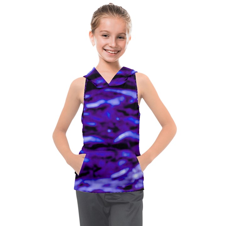 Purple  Waves Abstract Series No2 Kids  Sleeveless Hoodie