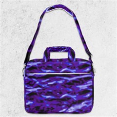 Purple  Waves Abstract Series No2 Macbook Pro Shoulder Laptop Bag  by DimitriosArt