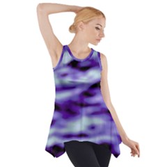 Purple  Waves Abstract Series No3 Side Drop Tank Tunic by DimitriosArt