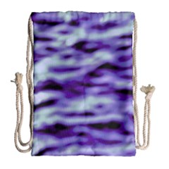 Purple  Waves Abstract Series No3 Drawstring Bag (large) by DimitriosArt