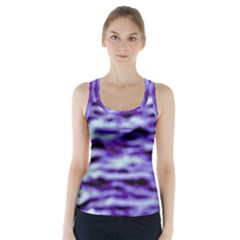 Purple  Waves Abstract Series No3 Racer Back Sports Top by DimitriosArt