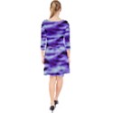 Purple  Waves Abstract Series No3 Quarter Sleeve Front Wrap Dress View2