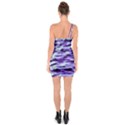 Purple  Waves Abstract Series No3 One Soulder Bodycon Dress View2