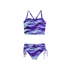 Purple  Waves Abstract Series No3 Girls  Tankini Swimsuit by DimitriosArt