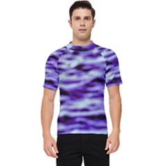 Purple  Waves Abstract Series No3 Men s Short Sleeve Rash Guard by DimitriosArt