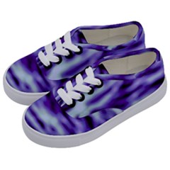 Purple  Waves Abstract Series No3 Kids  Classic Low Top Sneakers by DimitriosArt