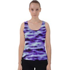 Purple  Waves Abstract Series No3 Velvet Tank Top by DimitriosArt