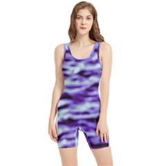 Purple  Waves Abstract Series No3 Women s Wrestling Singlet by DimitriosArt