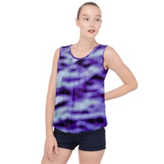 Purple  Waves Abstract Series No3 Bubble Hem Chiffon Tank Top by DimitriosArt