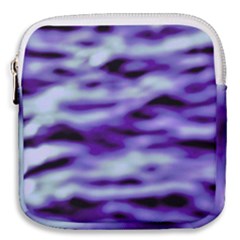 Purple  Waves Abstract Series No3 Mini Square Pouch by DimitriosArt