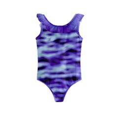 Purple  Waves Abstract Series No3 Kids  Frill Swimsuit by DimitriosArt