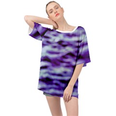 Purple  Waves Abstract Series No3 Oversized Chiffon Top