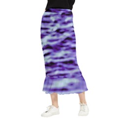 Purple  Waves Abstract Series No3 Maxi Fishtail Chiffon Skirt by DimitriosArt