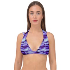 Purple  Waves Abstract Series No3 Double Strap Halter Bikini Top by DimitriosArt