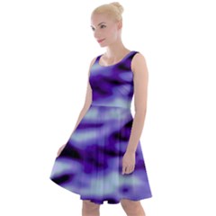 Purple  Waves Abstract Series No3 Knee Length Skater Dress by DimitriosArt