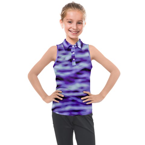 Purple  Waves Abstract Series No3 Kids  Sleeveless Polo Tee by DimitriosArt