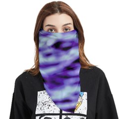 Purple  Waves Abstract Series No3 Face Covering Bandana (triangle) by DimitriosArt