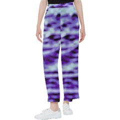 Purple  Waves Abstract Series No3 Women s Pants 