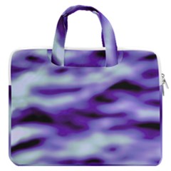 Purple  Waves Abstract Series No3 Macbook Pro Double Pocket Laptop Bag by DimitriosArt