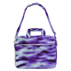 Purple  Waves Abstract Series No3 Macbook Pro Shoulder Laptop Bag (large) by DimitriosArt