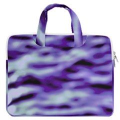 Purple  Waves Abstract Series No3 Macbook Pro Double Pocket Laptop Bag (large) by DimitriosArt