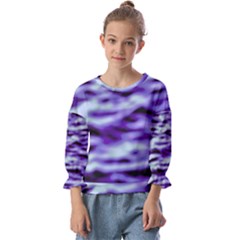 Purple  Waves Abstract Series No3 Kids  Cuff Sleeve Top