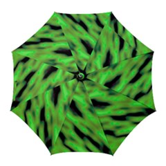 Green  Waves Abstract Series No7 Golf Umbrellas by DimitriosArt