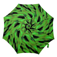 Green  Waves Abstract Series No7 Hook Handle Umbrellas (medium) by DimitriosArt