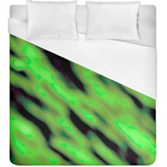 Green  Waves Abstract Series No7 Duvet Cover (king Size) by DimitriosArt