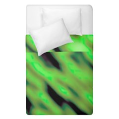 Green  Waves Abstract Series No7 Duvet Cover Double Side (single Size) by DimitriosArt