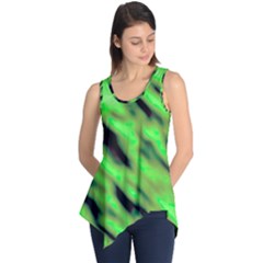 Green  Waves Abstract Series No7 Sleeveless Tunic by DimitriosArt