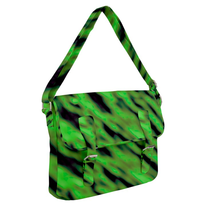 Green  Waves Abstract Series No7 Buckle Messenger Bag