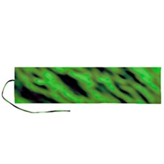 Green  Waves Abstract Series No7 Roll Up Canvas Pencil Holder (l) by DimitriosArt