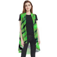 Green  Waves Abstract Series No7 Sleeveless Chiffon Waistcoat Shirt