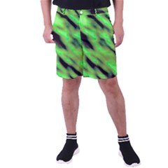 Green  Waves Abstract Series No7 Men s Pocket Shorts