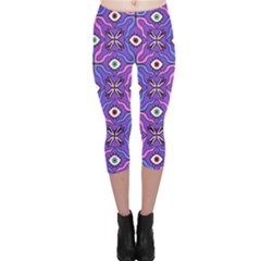 Abstract Illustration With Eyes Capri Leggings  by SychEva