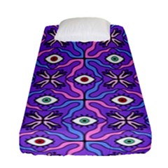 Abstract Illustration With Eyes Fitted Sheet (single Size) by SychEva