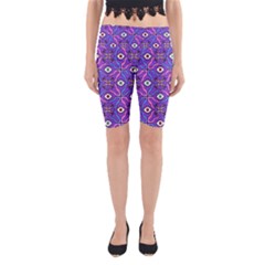 Abstract Illustration With Eyes Yoga Cropped Leggings by SychEva