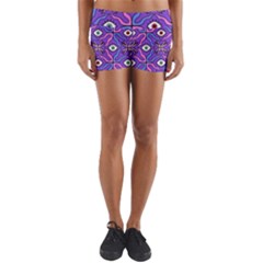 Abstract Illustration With Eyes Yoga Shorts by SychEva