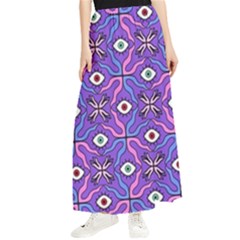 Abstract Illustration With Eyes Maxi Chiffon Skirt by SychEva