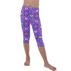 Abstract Illustration With Eyes Kids  Lightweight Velour Capri Leggings  by SychEva