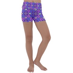 Abstract Illustration With Eyes Kids  Lightweight Velour Yoga Shorts by SychEva