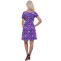 Abstract Illustration With Eyes Cap Sleeve Velour Dress  View2