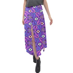 Abstract Illustration With Eyes Velour Split Maxi Skirt by SychEva