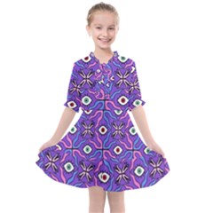 Abstract Illustration With Eyes Kids  All Frills Chiffon Dress by SychEva