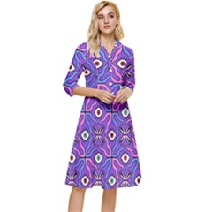 Abstract Illustration With Eyes Classy Knee Length Dress by SychEva