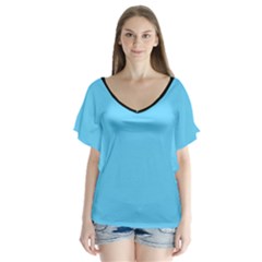 Reference V-neck Flutter Sleeve Top by VernenInk