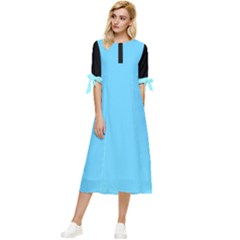 Reference Bow Sleeve Chiffon Midi Dress by VernenInk