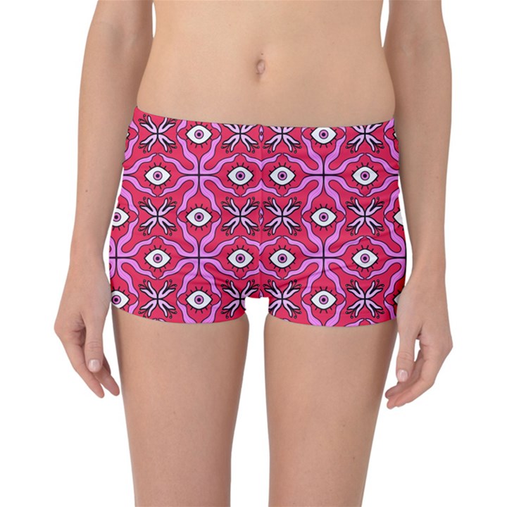 Abstract Illustration With Eyes Reversible Boyleg Bikini Bottoms