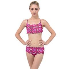 Abstract Illustration With Eyes Layered Top Bikini Set by SychEva